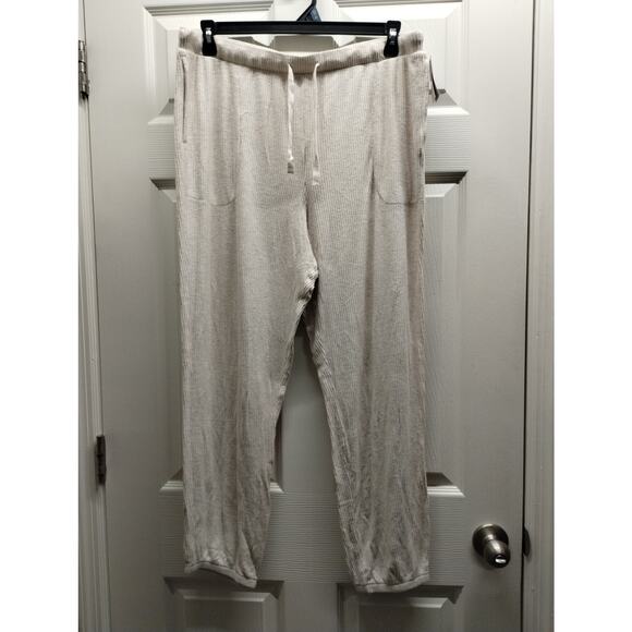 Auden Sleepwear NWT Women's Size XXL Cream Cozy Ribbed Jogger Lounge Pants - Picture 1 of 7